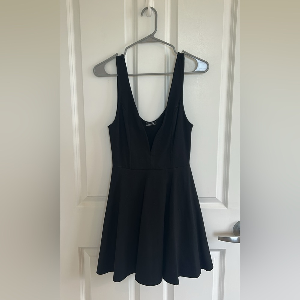 Lovely Day Black Fit and Flare Cocktail Dress
